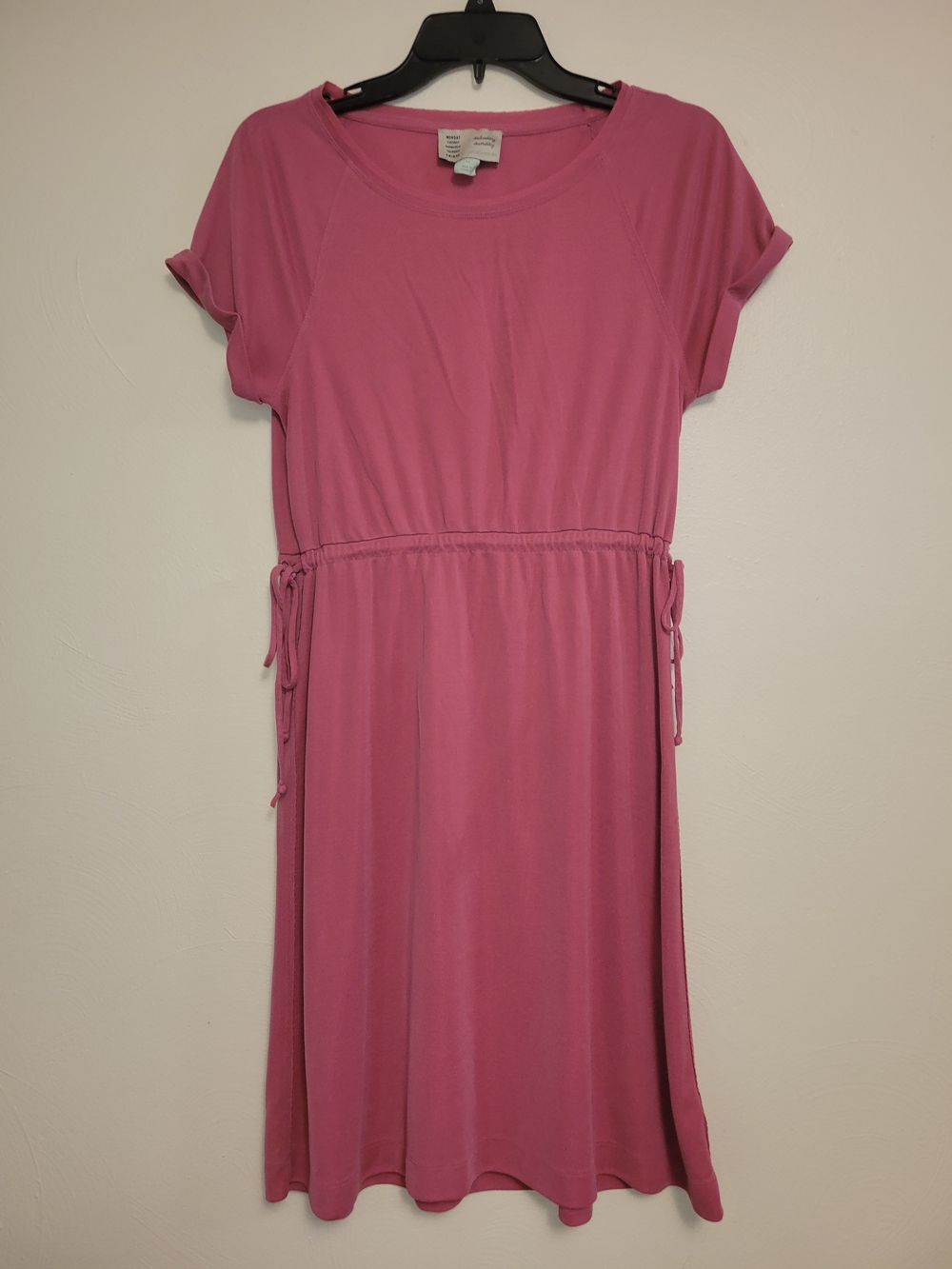 Anthropologie Pink Drawstring Waist Midi Dress Size XS